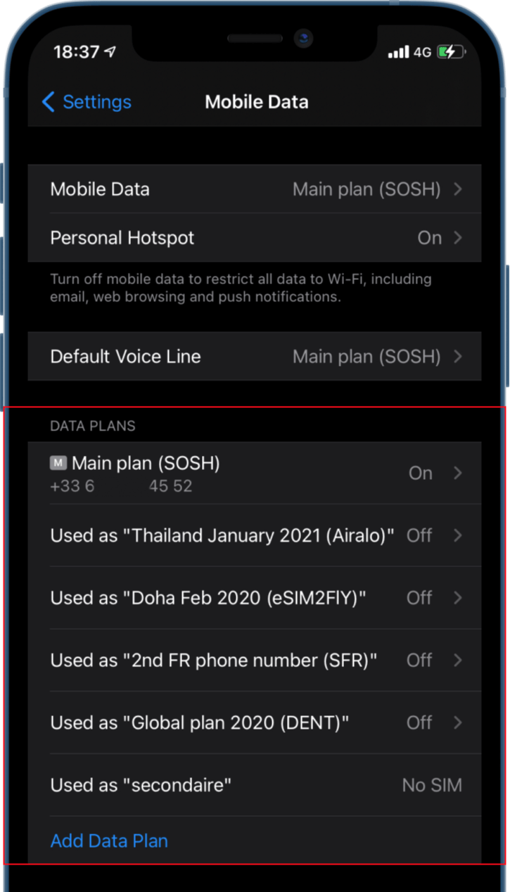 esim data plans mangement iPhone_screenshot