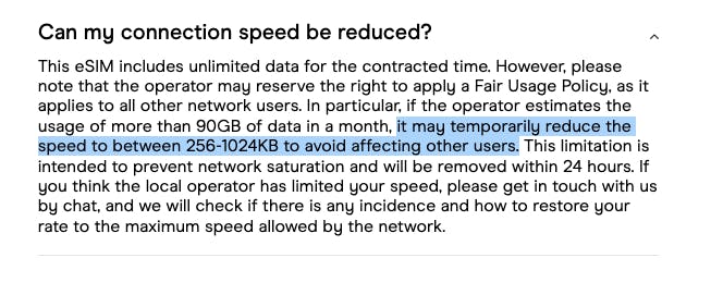 unlimited FUPs holafly USA