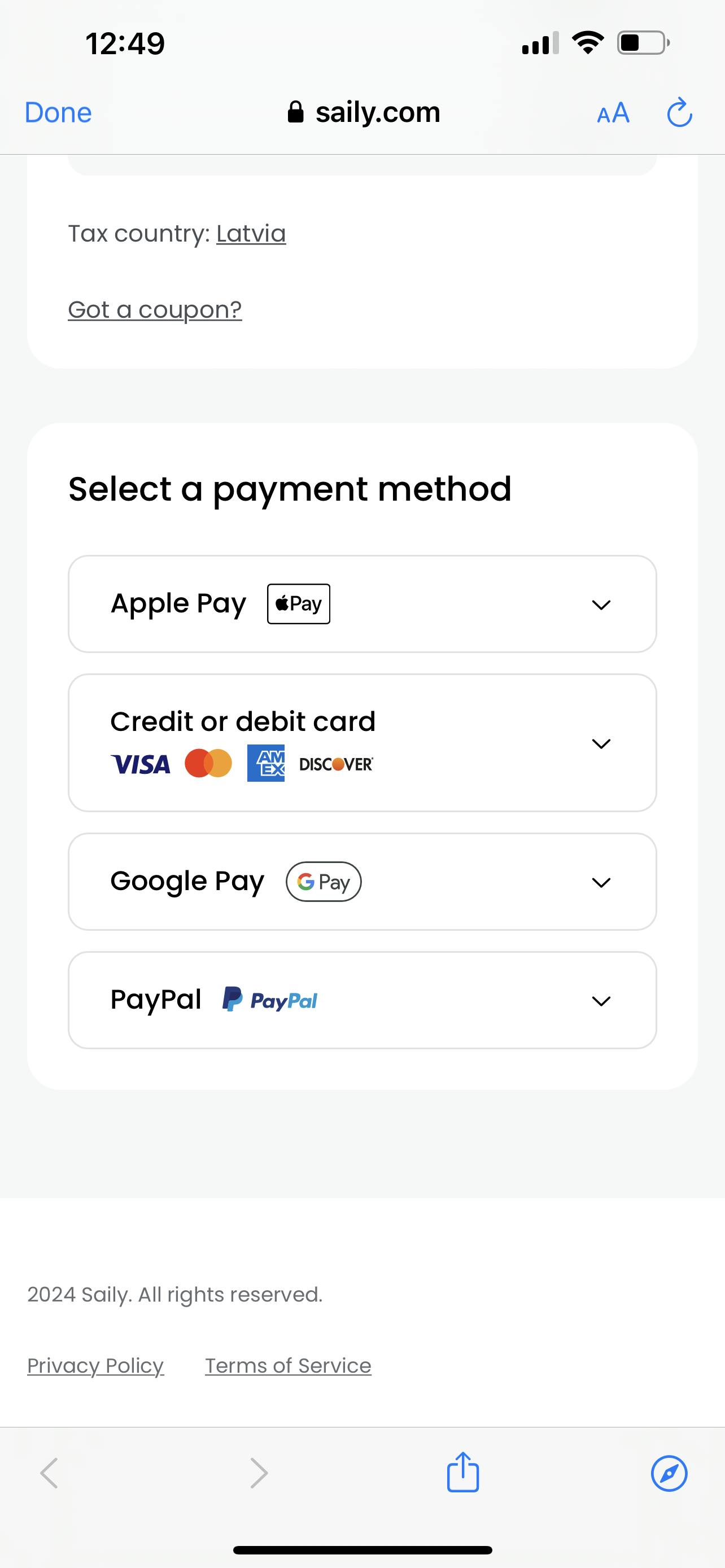 Saily payment methods_screenshot