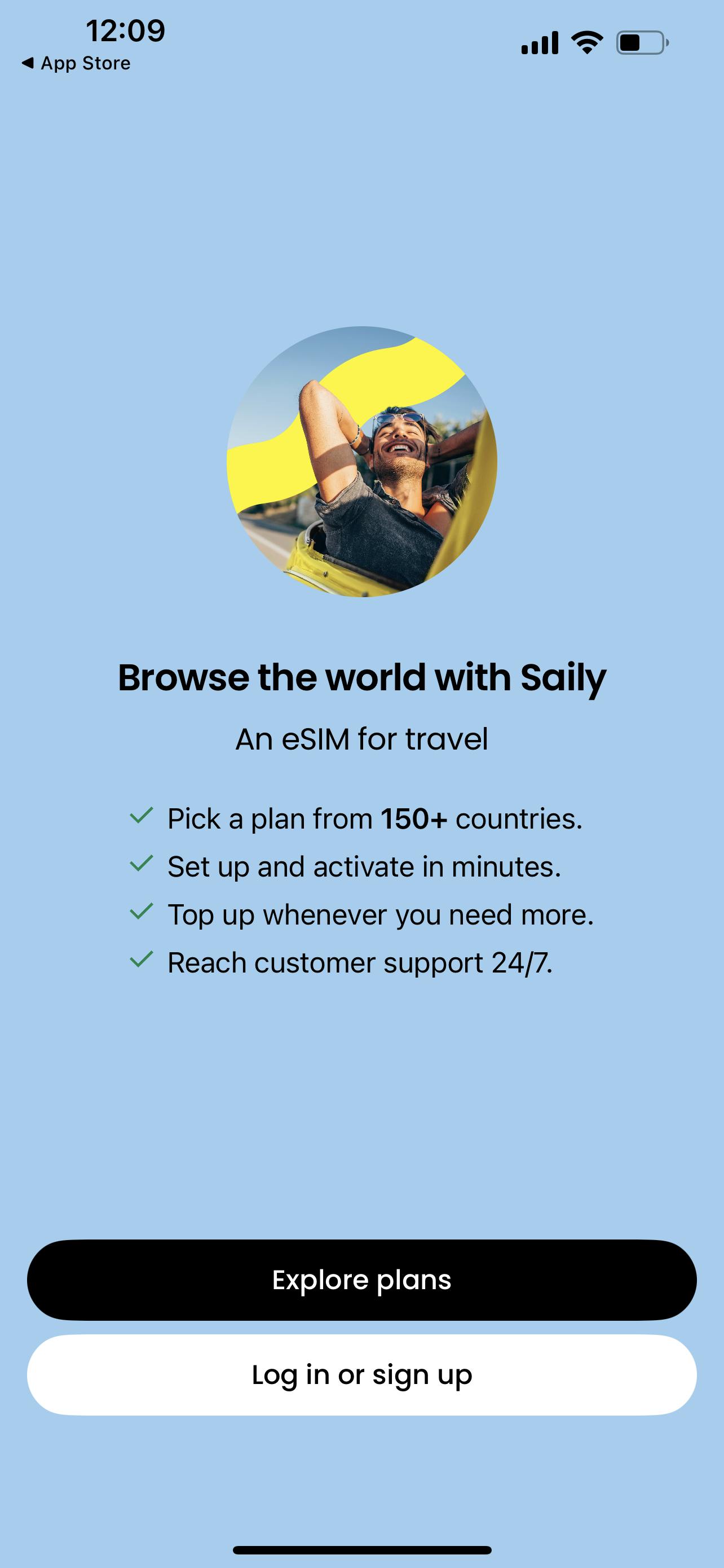 Saily Welcome Screen_screenshot