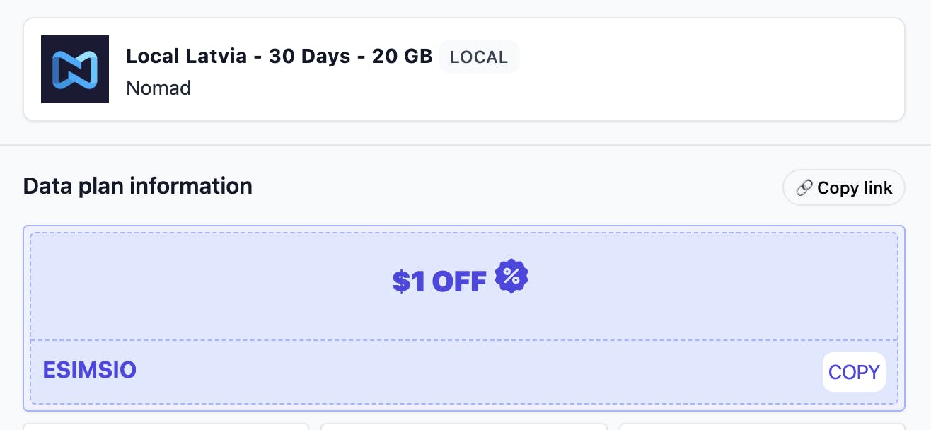 Nomad eSIM discount codes - esims
