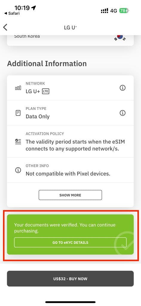 airalo_kyc_south_korea_screenshot