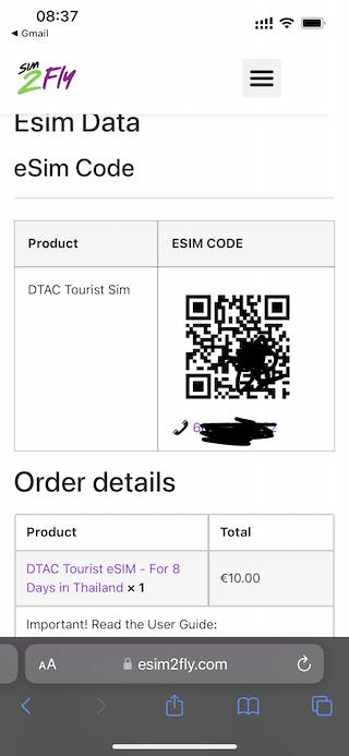 the eSIM QR code for DTAC by eSIM2FLY_screenshot